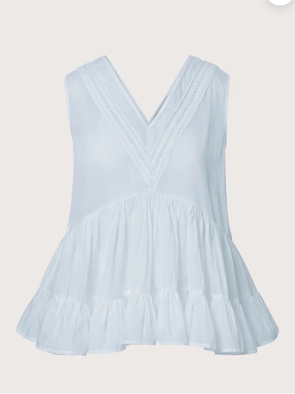 Merlette Senda  Light Blue V-Neck Ruffle Top